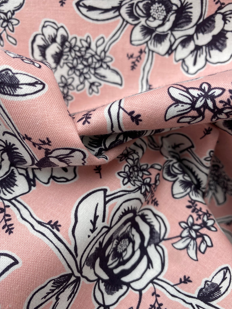 Ciao Bella Floral Blush Cotton Fabric