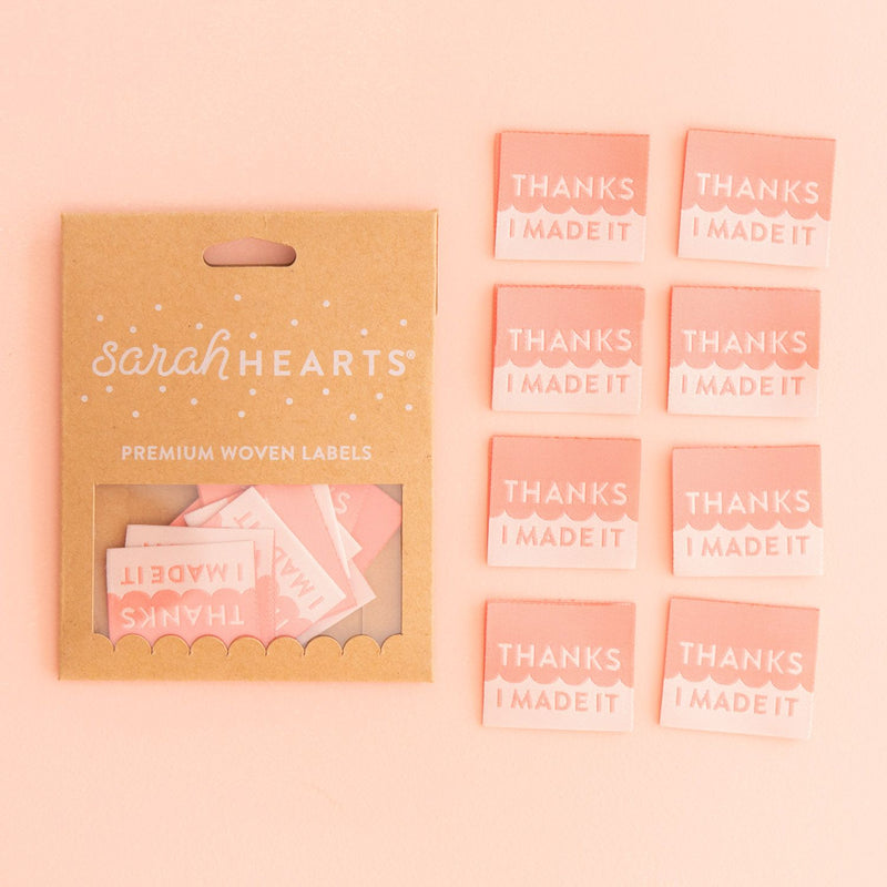 Sarah Hearts Woven Labels: Thanks I Made It