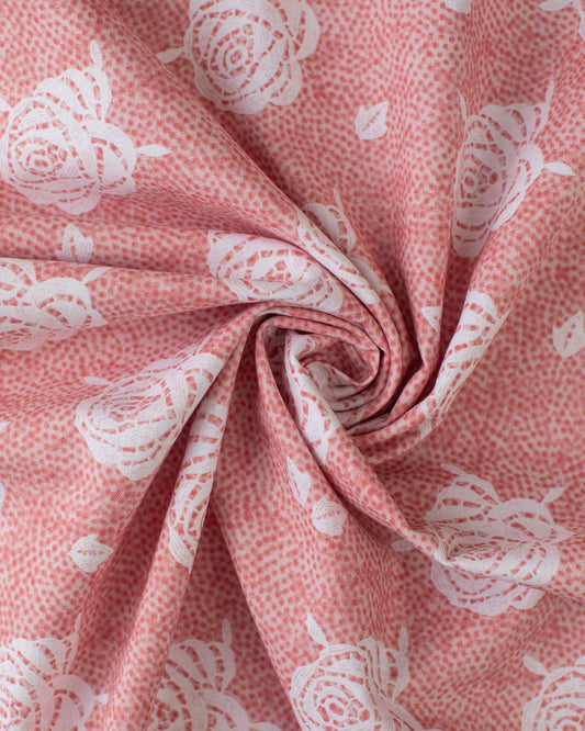 Red and White Rose print
