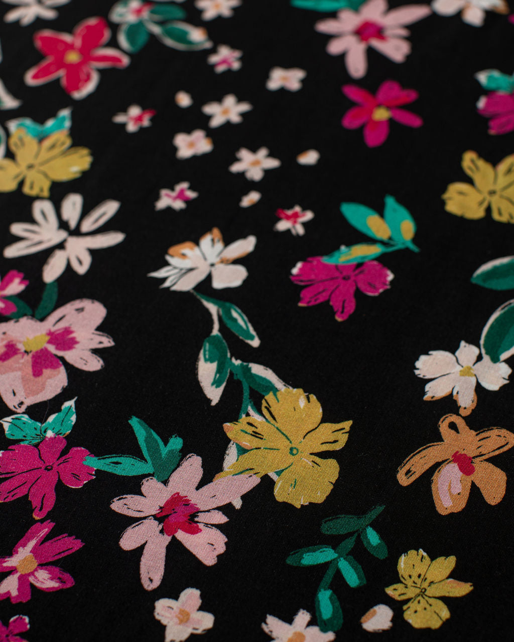 Pink Floral Rayon Challis Lawn