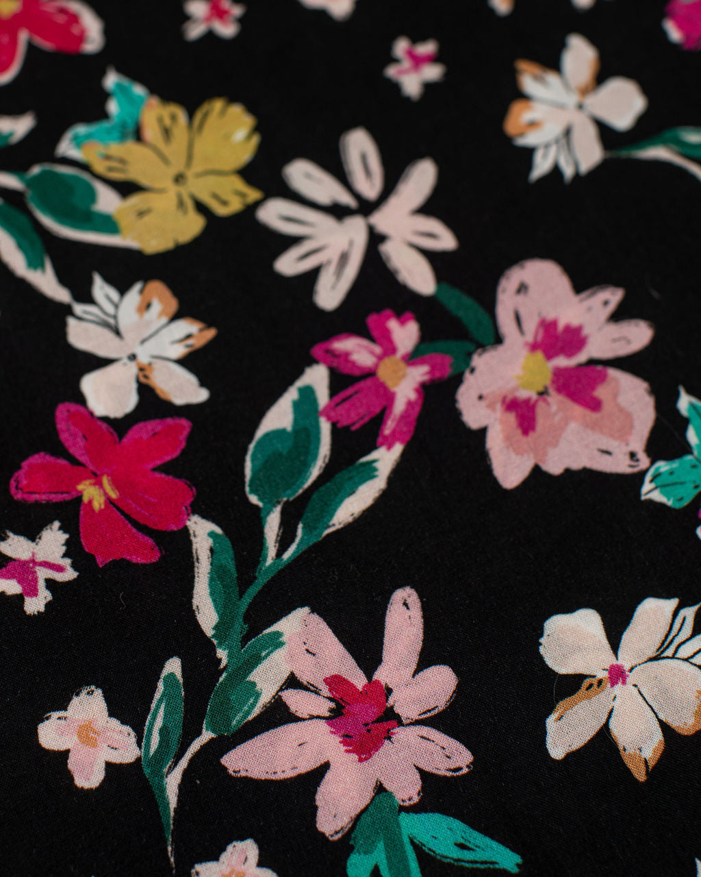 Pink Floral Rayon Challis Lawn