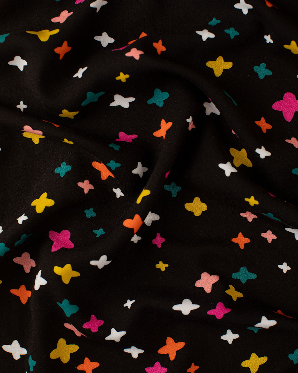 Koi Pond Print in Black Rayon