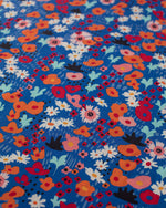Royal Blue & Orange Floral Rayon